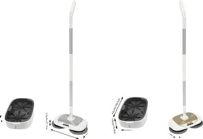 Produktbild von Akku-Elektro-Mopp, flexibler Kopf, Ein-Klick-Wasserspray, WEISS