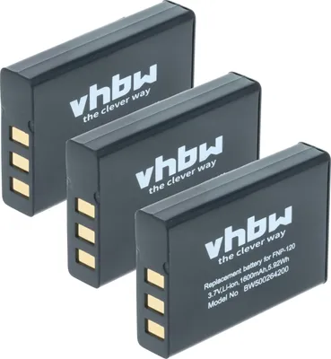Produktbild von vhbw 3x Akku kompatibel mit Easypix DVX-5000HD, DVX-5000 Kamera (1600 mAh, 3,7 V, Li-Ion)