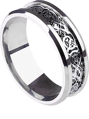 Produktbild von Uni-Ring mit Drachenmuster, Strasssteinen, Titanstahl, Verlobungsring, Schmuck, Geschenk-Schwarz,US 10