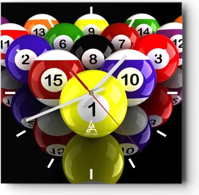 Produktbild von Wanduhr - Quadrat - Glasuhr - Pool Spiel Wettbewerb - 40x40cm - Schleichendes Uhrwerk - Lautlos - zum Aufhängen bereit - Dekoration Modern - Wanddekoration aus Glas - C3AC40x40-2219
