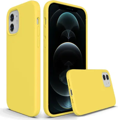 Zdjęcie produktu dla Etui ochronne na telefon komórkowy Apple iPhone 12 / 12 Pro 6.1 silikonowe etui żelowe, żółte