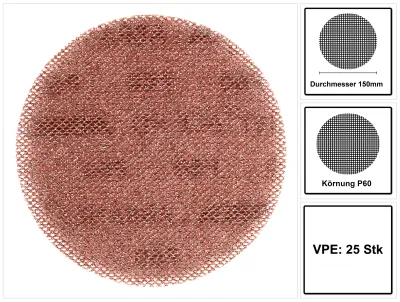 Produktbild von Mirka Schleifscheiben Abranet ACE Ø 150 mm Grip P60 25 Stück 150 mm AH24102560