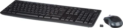 Produktbild von Logitech MK270, Volle Größe (100%), Kabelgebunden, RF Wireless, AZERTY, Schwarz, Maus enthalten