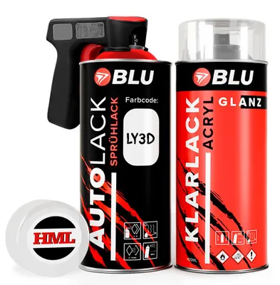 Produktbild von BLU Spraydosen LY3D rot TornadoRot Basislack + Klarlack Autolack für VW Set