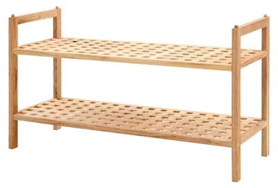 Produktbild von Schuhregal aus massivem Walnussholz 69x26x40 cm