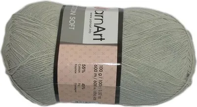 Produktbild von YarnArt Baumwolle Soft 49 Hellgrau – Weiches Baumwollgarn für Kleidung, Babysachen & Amigurumi – 100g / 600m – Strick- & Häkelgarn mit Acryl-Anteil
