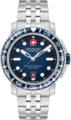 Produktbild von SWISS MILITARY HANOWA Herrenuhr Quarzuhr silber / blau onesize Herren 44 SMWGH0001702, SMWGH0001703, SMWGH0001760, SMWGH0001761