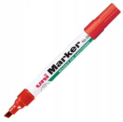 Image de UNI NO-580 Marqueur permanent rouge pointe biseautée