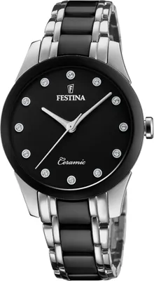 Produktbild von FESTINA Damenuhr Edelstahl/Keramik, silber/schwarz F20499-3