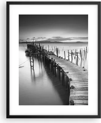 Produktbild von Gerahmtes Poster - Schwarzer Rahmen - Meer Brücke Landschaft Natur - 40x50 cm - Wand Bild - Wanddeko - Wandbilder - Wandposter - Bilderrahmen - Bilder - Kunstdruck - Wandbild - P2BPA40x50-3082
