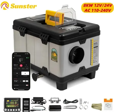 Produktbild von TB10 - Diesel Luftstandheizung - 8 kW - 12/24 V DC - Bluetooth & LCD - Auto Start-Stopp - Höhenmodus bis 5500 m - Integrierter 6 l Tank - Schwarz