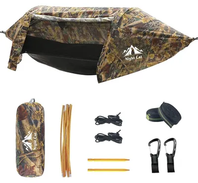 Productafbeelding van Hangmat, tent, muggennet, waterdicht, voor 1 persoon, camouflage