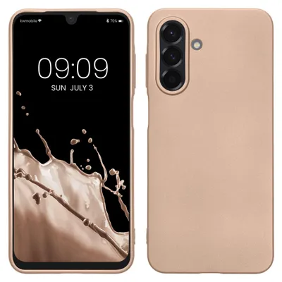 Produktbild von kwmobile Handyhülle für Samsung Galaxy A26 5G Hülle - Silikon Case metallisch schimmernd - Schutzhülle Cover - Metallic Gold