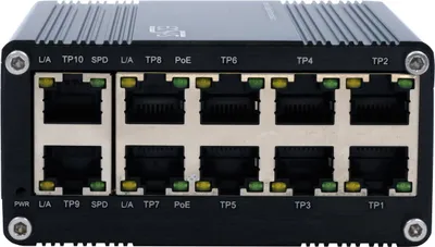 Produktbild von Exsys Switch Industrielles Ethernet 8x10/100/1000Tx 2x48VDC-57VDC - Switch - 1 Gbps