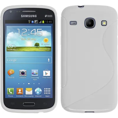 Produktbild von PhoneNatic Case kompatibel mit Samsung Galaxy Core - weiß Silikon Hülle X-Style + 2 Schutzfolien