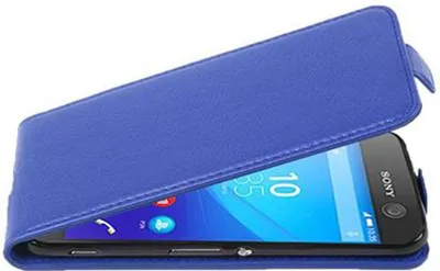 Immagine prodotto di Cadorabo custodia protettiva per Sony Xperia M5 in blu Custodia flip per telefono cellulare Custodia Cover Similcuoio