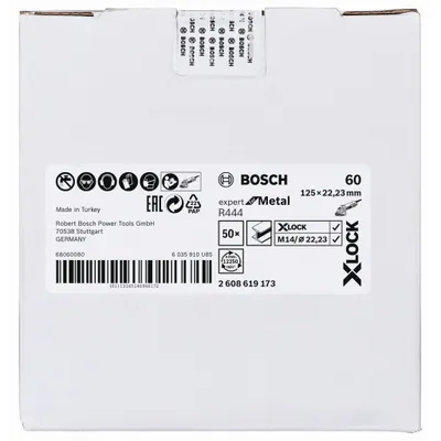 Image de X-LOCK Disque abrasif sur fibres, Ø125 mm, K 60, R444, Expert for Metal, 1 pièce