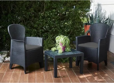 Produktbild von ProGarden 3-tlg. Garten-Set mit Kissen Akita Anthrazit