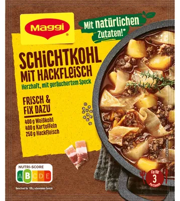 Zdjęcie produktu dla Maggi Fix do gołąbków z mięsem mielonym i wędzonym boczkiem 31g