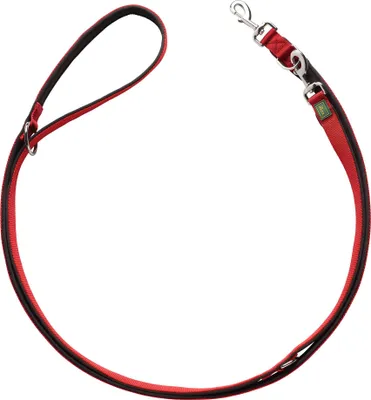 Image de Laisse réglable HUNTER NEOPREN, couleur : rouge/noir, nylon résistant, 3 positions de réglage, rembourrage doux en néoprène, idéal pour le quotidien et l'entraînement, taille : 20/200