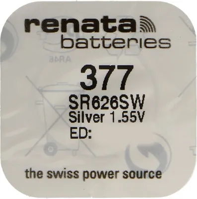A close-up image of Renata battery packaging.