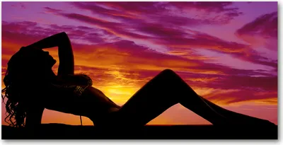 Produktbild von Tulup® Leinwandbild -100x50 cm - Wandkunst - Drucke auf Leinwand - Leinwanddruck  - Sinnlichkeit  - Mehrfarbig - Frau Silhouette