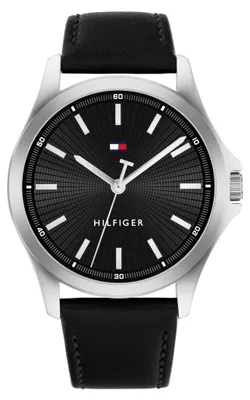 Produktbild von Tommy Hilfiger Uhr mit DREI-Zeiger-Quarzwerk für Herren mit Schwarzes Lederarmba