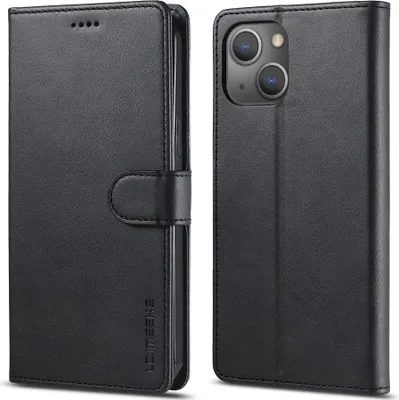 Produktbild von iPhone 13 Hülle - LC.IMEEKE Luxus Klapphülle - Schwarz