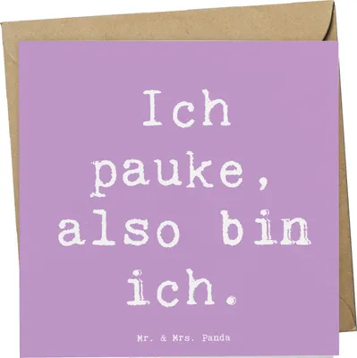 Produktbild von Mr. & Mrs. Panda Klappkarte Spruch Pauken Motivation - Lavendeltraum - Geschenk, Lernen, Orchester, Instrument, Grußkarte, Musiker, klassische Musik, Timpani, anlasskarte