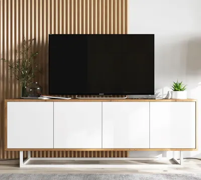 Zdjęcie produktu dla Szafka RTV NILA 3 150 dąb wotan/biała mat