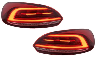 Zdjęcie produktu dla Tylne światła LED do VW Scirocco Hatchback 137 Mk3 (2008–2014) – czerwone, z dynamicznym miganiem.