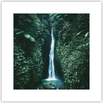 Produktbild von Poster - Poster ohne Rahmen - Tropen Wasserfall Dschungel - 30x30 cm - Wand Bild - Wanddeko - Wandbilder - Kunstposter - Wandposter - Bilder - Kunstdruck - Wanddekoration - Wandbild - P2XAC30x30-5103