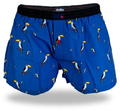 Produktbild von UnaBux Herren XL Boxershort Tukan Blau mit Allover-Print