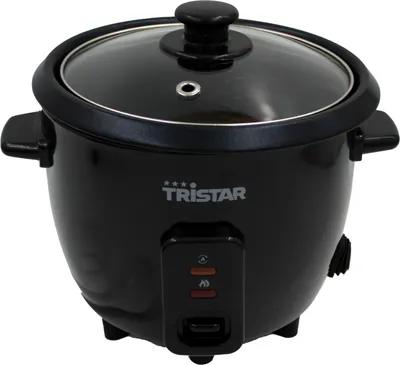 Produktbild von TRISTAR RK-6141 Elektrischer Reiskocher mit Dampfgarer, 0,6 l, Farbe:Schwarz