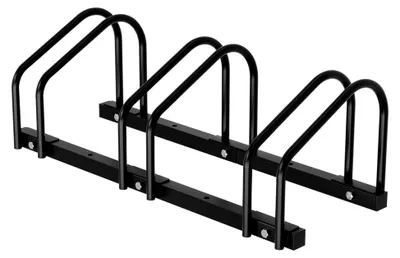 Produktbild von Fahrradständer für 3 Fahrräder 35-55 mm Reifenbreite,Fahrradständer Boden,Fahrrad Ständer Einfache Montage Fahrradständer Stahl Verzinkt,Fahrradständer Mountainbike 70.5x32x26cm Schwarz