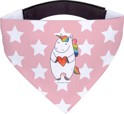 Produktbild von Mr. & Mrs. Panda Halstuch Hund Einhorn Herz - Rot Pastell - Geschenk, Hunde, Bunt, Einhörner, Freundin, Tuch, Hundehalstuch, Lustig, Unicorn, Hunde-Halstuch