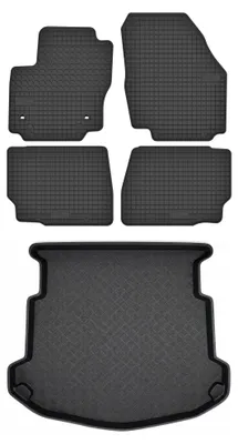 Produktbild von Gummimatten + Kofferraumwanne für Ford Mondeo MK4 2007-2012 (Schrägheck, Notrad) – Schwarz, passgenau – Wielganizator