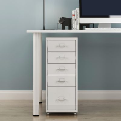 Mobilný podstavec "Kökar" s 5 zásuvkami oceľ 69 x 28 x 41 cm biely matný