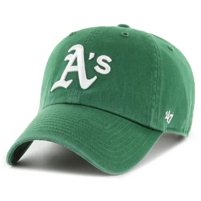 Imagen del producto de Gorra tipo "strapback" de la marca 47 Brand, modelo "CLEAN UP", del equipo Oakland Athletics, color eden