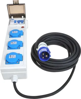 Imagen del producto de Tira de enchufes ProPlus para camping/remolques, 20 metros, 3 enchufes Schuko