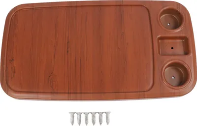 Immagine prodotto di Piano di appoggio per camper con 2 portabicchieri, 86,9 x 46 cm, venatura del legno, piano di appoggio rettangolare per barca, yacht, campeggio, veicolo, camper