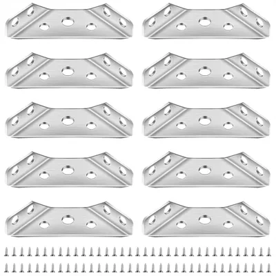 Produktbild von Dreiecksstütze Eckwinkel 10 Stück Edelstahl 37x35x88mm