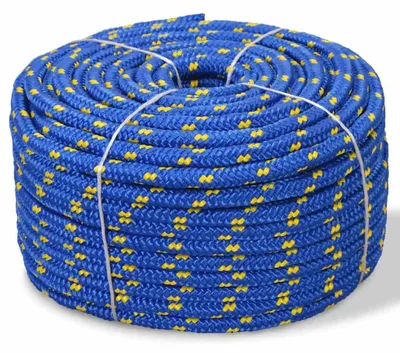 Zdjęcie produktu dla Lina cumownicza "Bootsseil" - średnica 10 mm, długość 50 m - pływająca - 100% poliester - pleciona - do użytku zewnętrznego - niebieska