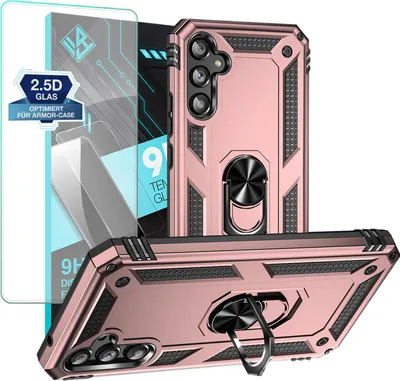 Produktbild von Armor Outdoor Handyhülle für Samsung Galaxy A34 5G Handy Panzer Case Schutzhülle mit 9H Displayglas Displayschutz Farbe: Rosegold