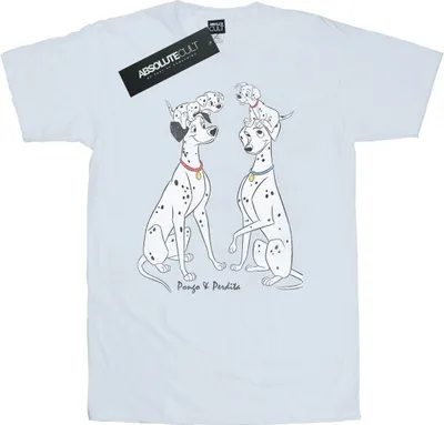 Produktbild von 101 Dalmatians - "Pongo And Perdita" T-Shirt für Herren BI1626 (XXL) (Weiß)