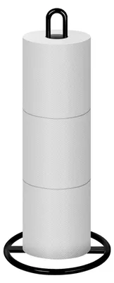 Produktbild von Stehender Toilettenpapierhalter in Schwarz für die Aufbewahrung von 3 Rollen Toilettenpapier