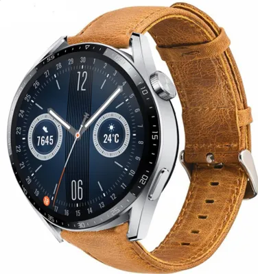 Produktbild von Strap-it Huawei Watch GT 3 46mm Lederarmband (Braun)