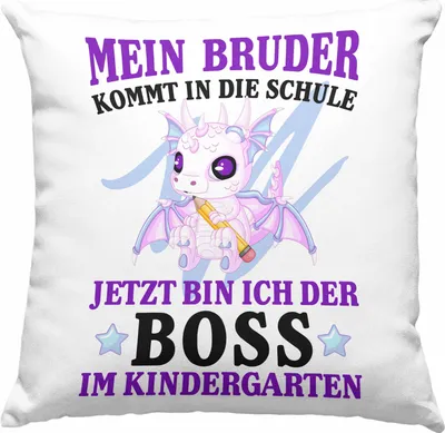 Produktbild von Trendation - Einschulung Geschenk für Schultüte Füllung Deko-Kissen mit Füllung 40x40 Schulstart 1. Schultag Schuleinführung Schulanfang Geschenkidee Schulkind Jungs Bruder (Blau)