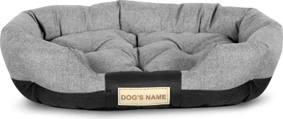 A dog bed is shown against a white background.