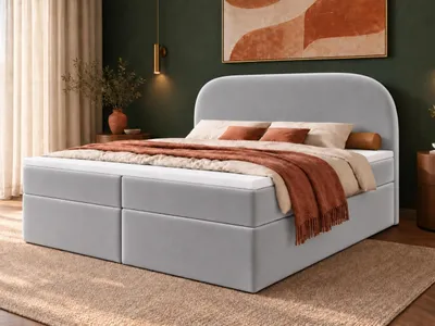 Produktbild von Emlar Boxspringbett Mona 2 140x200 - Komplett-Set mit Matratze und Topper - Polsterbett mit Bettkästen - Boxspringbett Grau (Magic Velvet 2218)